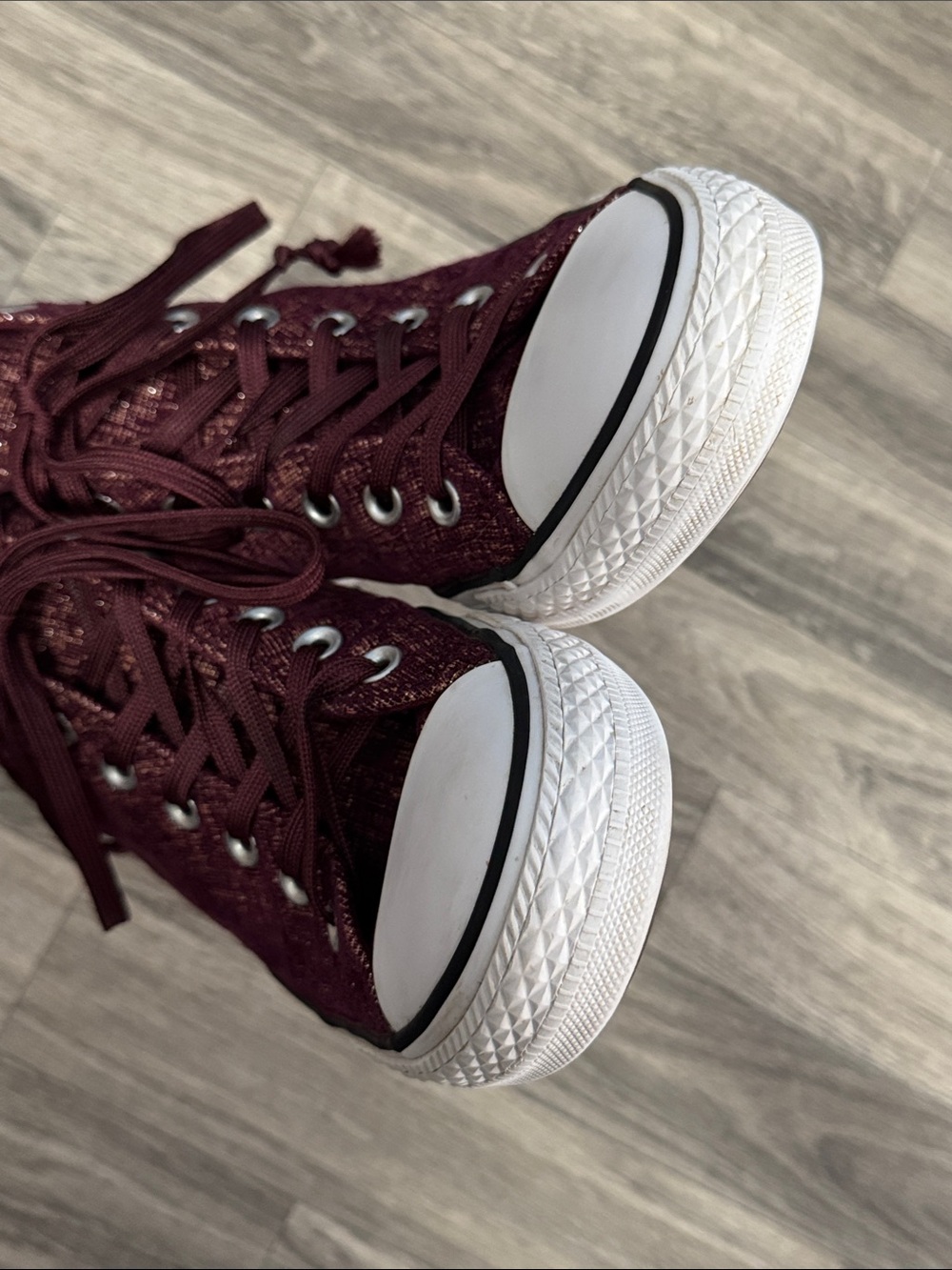 Converse Chuck Taylor All Star Sparkle Knit high top sneakers women’s sz 9.5 - Picture 5 of 15
